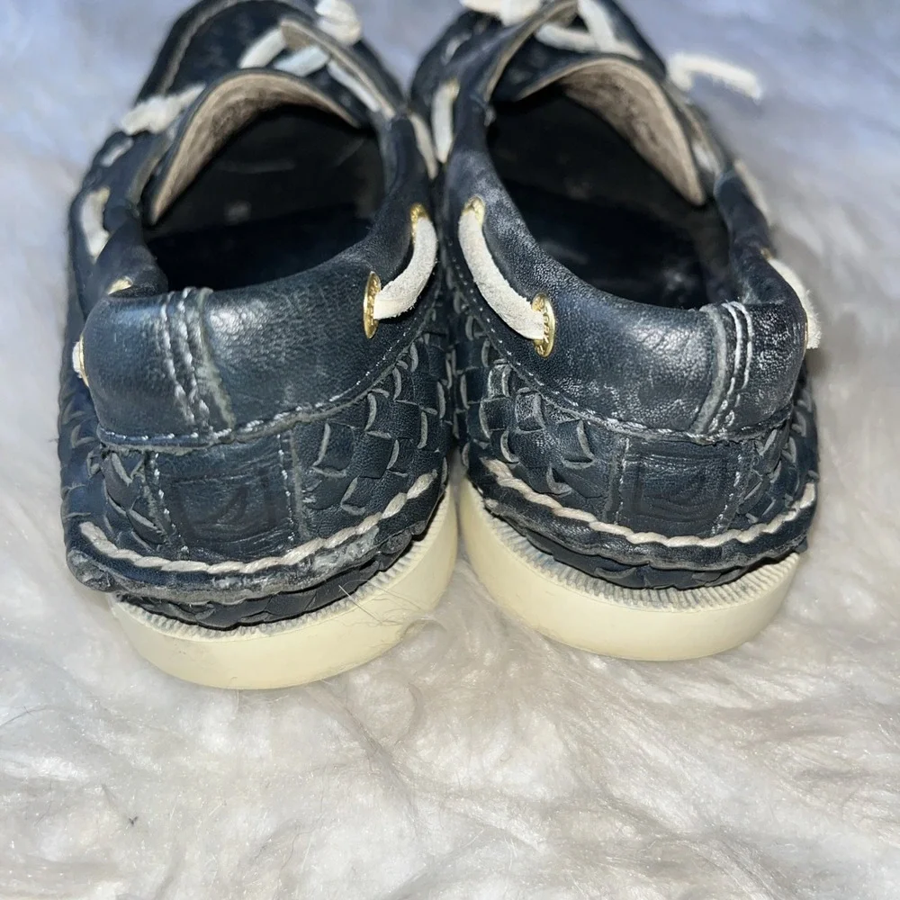 Sperry Top-Sider Blue White‎ Leather Comfort Boat Shoes Women's Size 6.5M - Picture 7 of 14